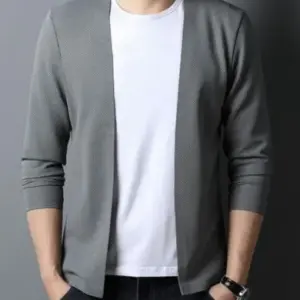 Solid Color  Sweater Network Red with Thin Knit Coat